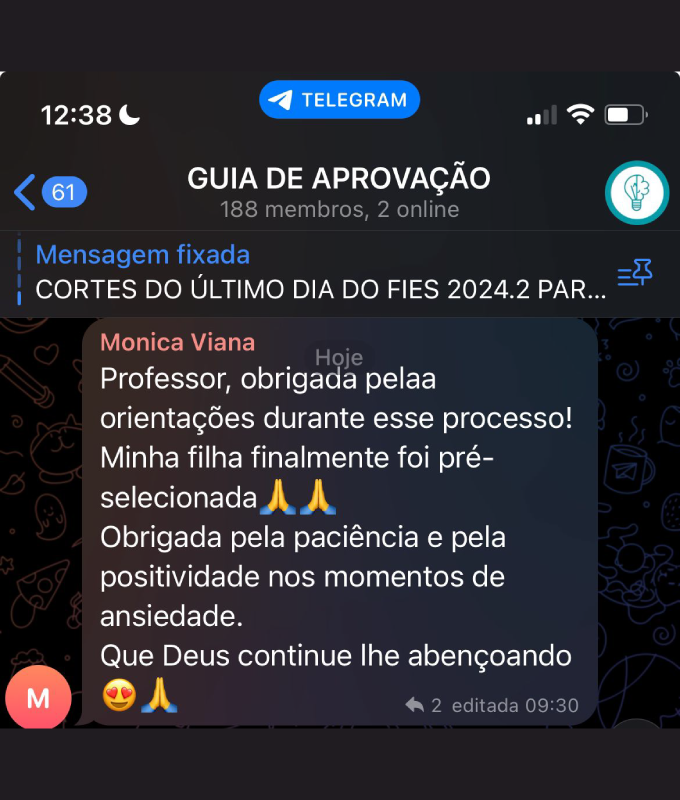 Depoimento impactante 3 — aluno comenta a aprovação