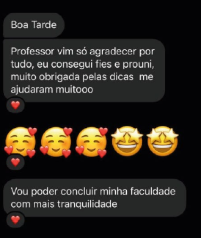 Depoimento impactante 1 — aluno aprovado relatando sua conquista
